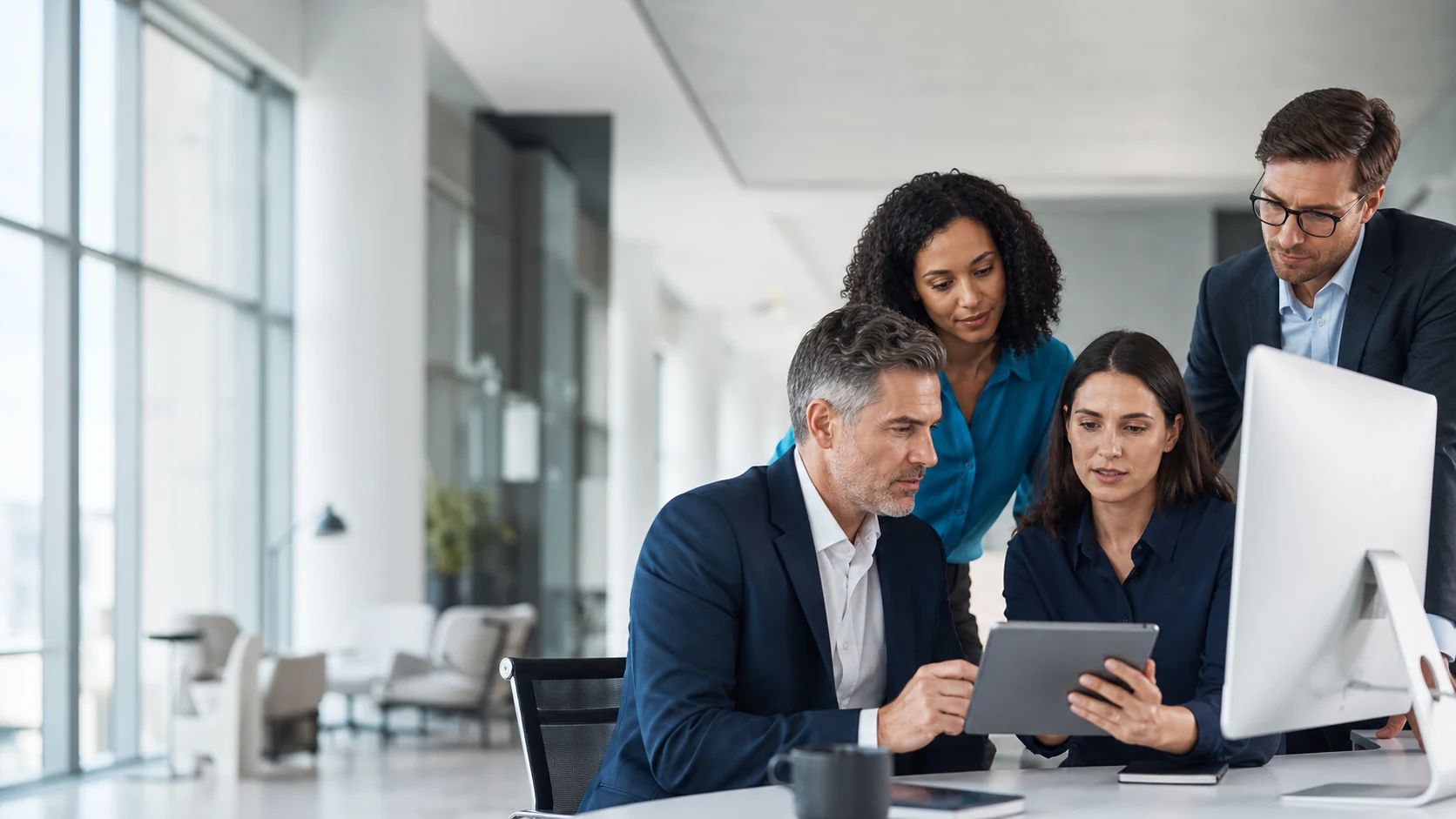 Brokerage leaders reviewing public identity information together